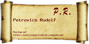 Petrovics Rudolf névjegykártya